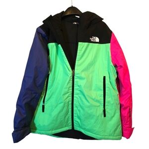 North Face ski Jacket - Green, Pink, Blue